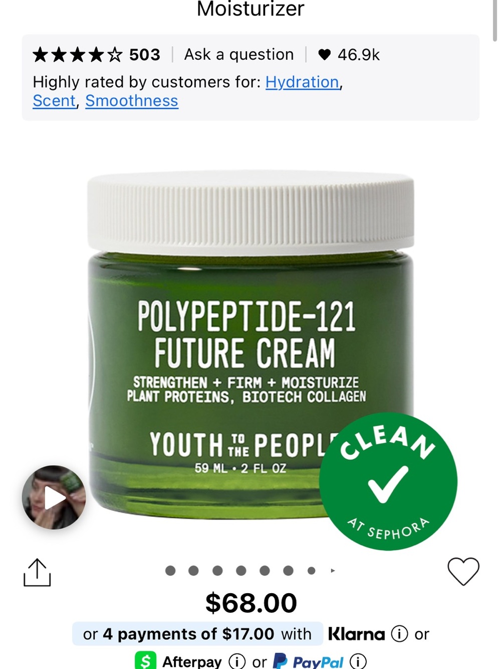 Unopened in Box - Polypeptide-121 Future Cream Moisturizer